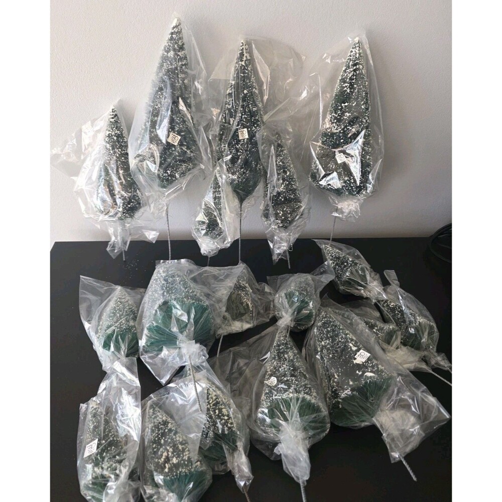 Department 56 Christmas Snow Village 18 Frosted Trees w Metal Pick Various Sizes